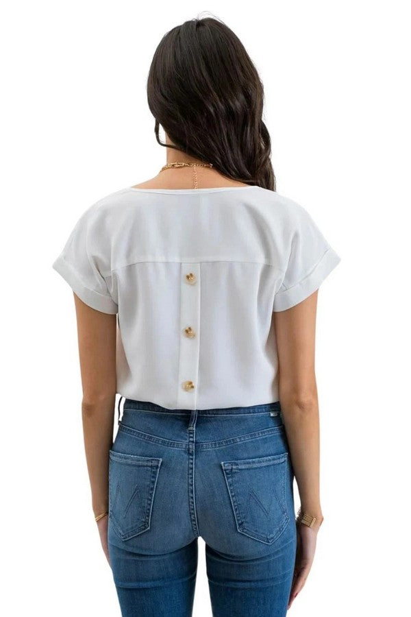 Blusa Blanca con Botones CR2206