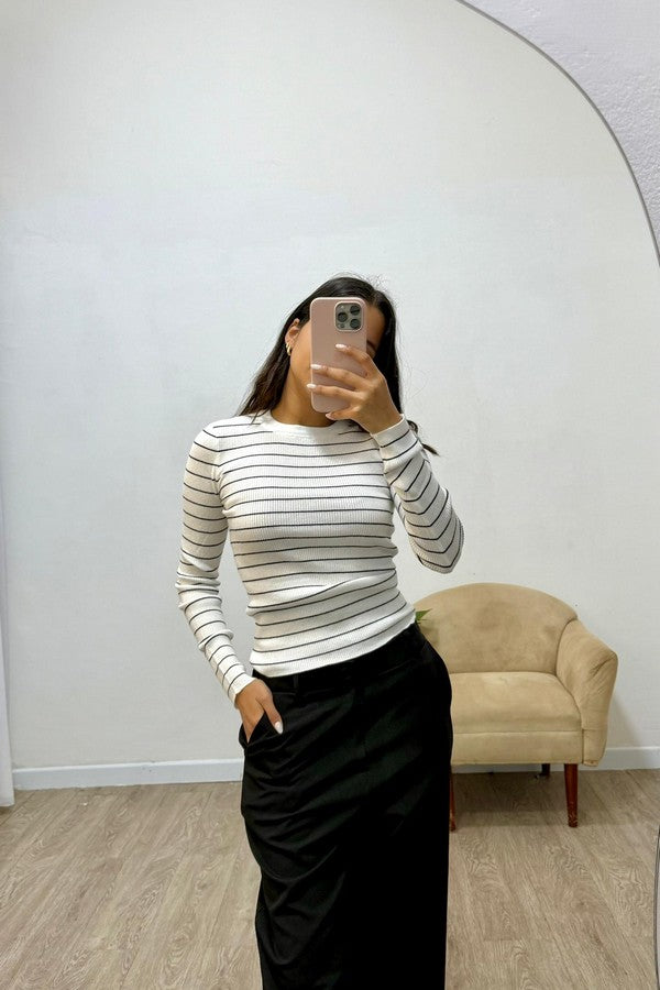 Sueter Blanco con Rayas SW14195