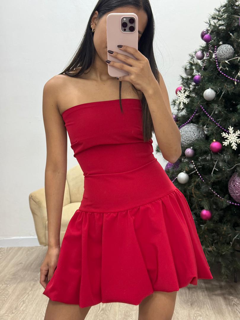 Vestido Globo Strapless