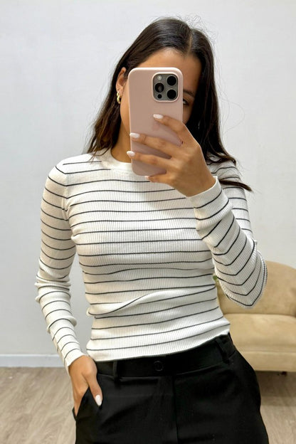 Sueter Blanco con Rayas SW14195