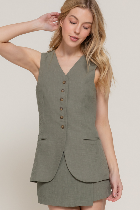Chaleco de lino J14228